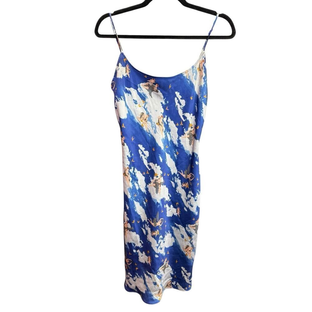 Reformation Freya Silk Dress Angel Cloud Print TAYLOR SWIFT Inspired - L - Picture 5 of 15